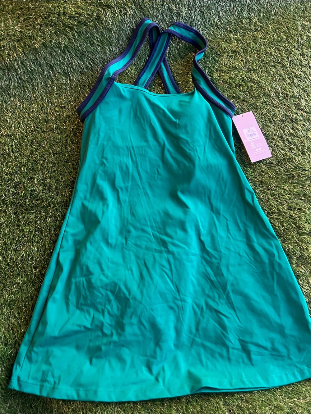 Avia Emerald Green Active Dress with Strappy Cross Back